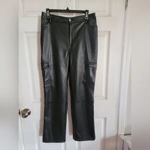 Bagatelle Wide Leg Faux Leather Pants Black size Medium